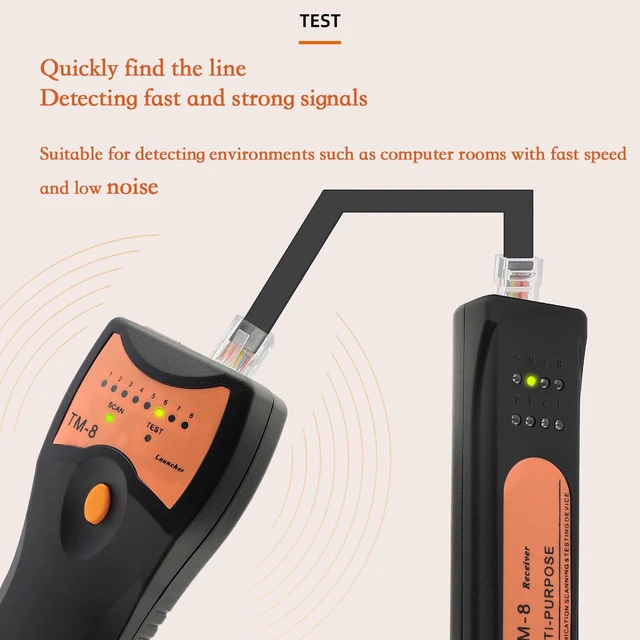 Alt view image 6 of 7 - TM-8 Network Cable Finder Telephone Line RJ45 Tester RJ11 Communication Cable Checker Patrol Instrument
