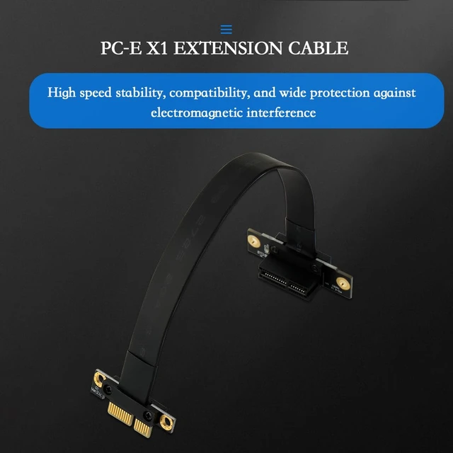 Alt view image 2 of 7 - PCI-E 3.0 1× to 1× Extension Cable 90° Dual Right Angle for Graphics Card Sound Card 1U 2U Chassis (10cm)