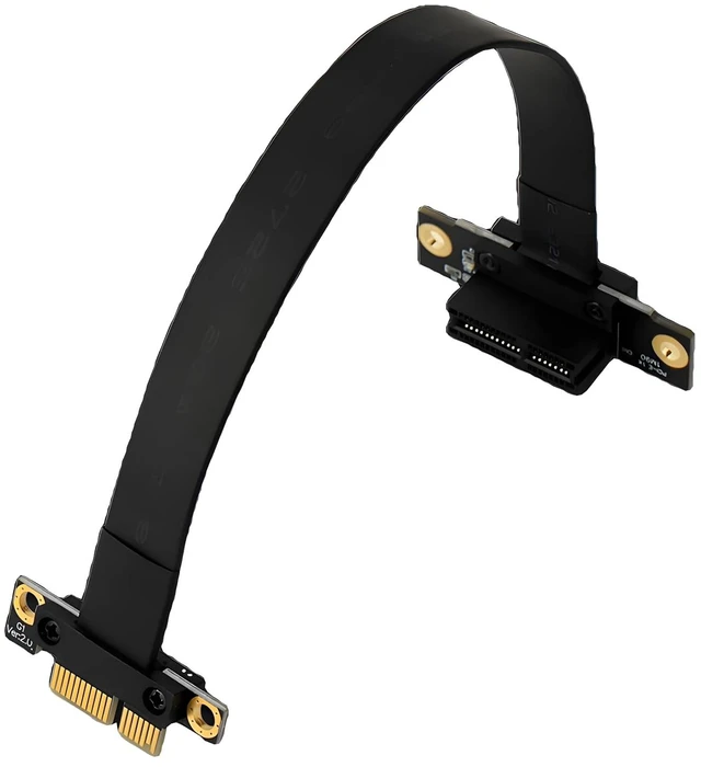 Main image of PCI-E 3.0 1× to 1× Extension Cable 90° Dual Right Angle for Graphics Card Sound Card 1U 2U Chassis (10cm)