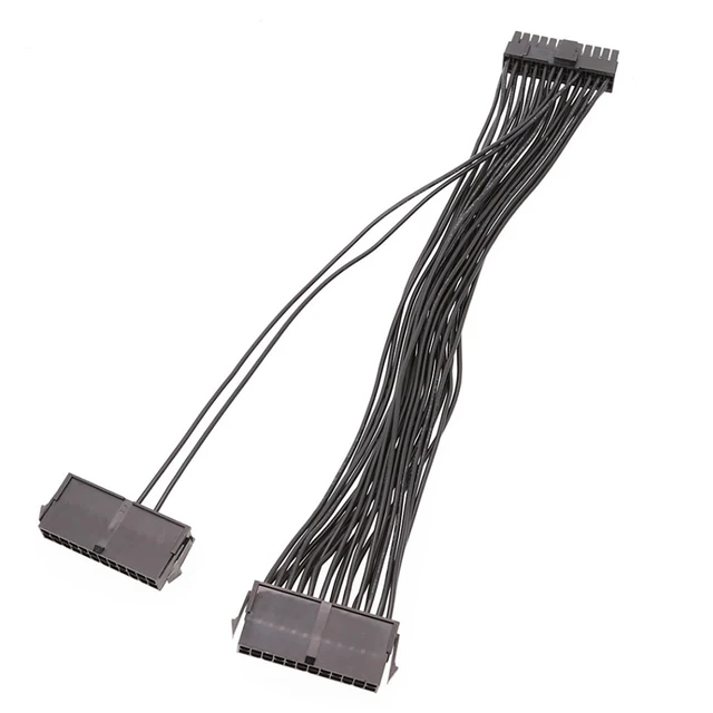 Alt view image 2 of 7 - 24Pin Dual PSU Power Cable 1.05FT/32cm 20+4 Motherboard Dual Startup for ATX Motherboard 18AWG (1 to 2)