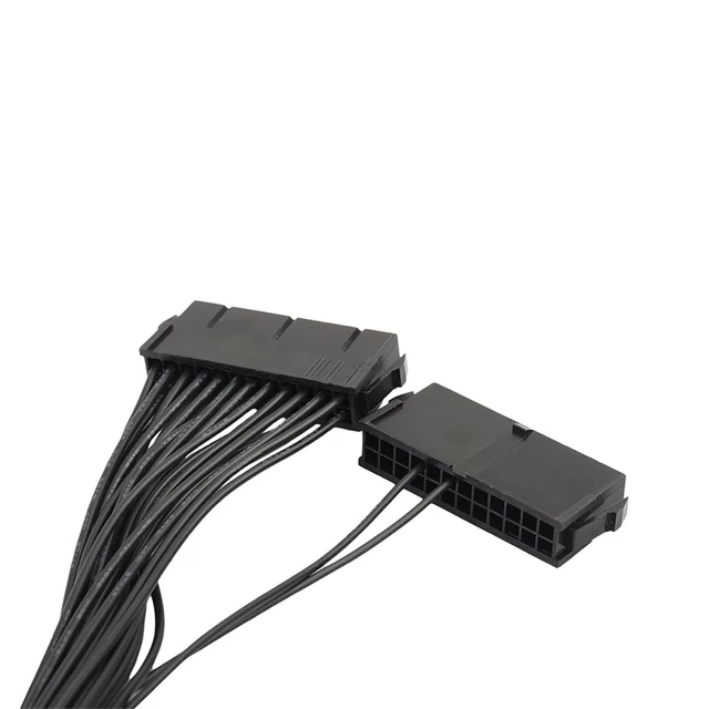 Alt view image 6 of 6 - 24Pin Dual PSU Power Cable 1.05FT/32cm 20+4 Motherboard Dual Startup for ATX Motherboard 18AWG (1 to 4)
