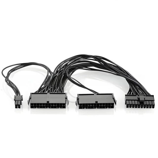 Alt view image 7 of 7 - 24Pin Dual PSU Power Cable 1.05FT/32cm 20+4 Motherboard Dual Startup for ATX Motherboard 18AWG (1 to 2)