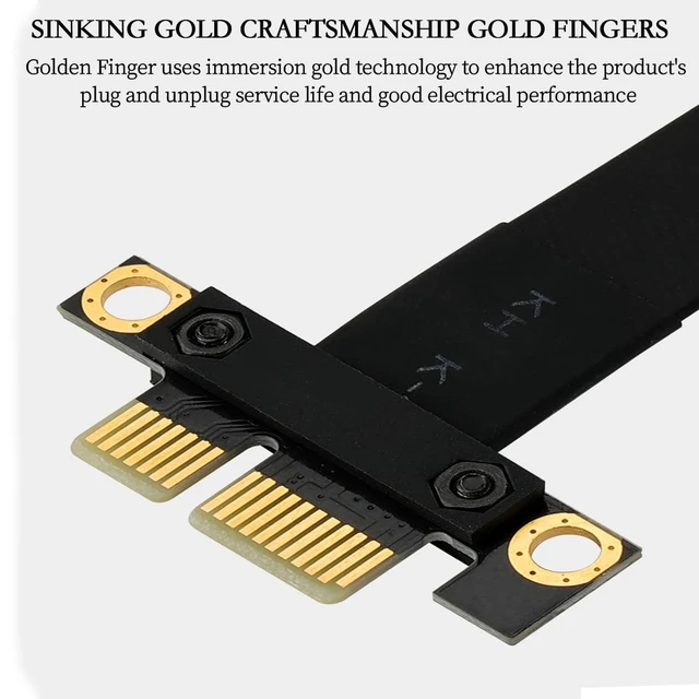 Alt view image 3 of 7 - PCI-E 3.0 1× to 1× Extension Cable 90° Dual Right Angle for Graphics Card Sound Card 1U 2U Chassis (10cm)