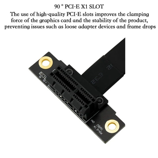 Alt view image 6 of 7 - PCI-E 3.0 1× to 1× Extension Cable 90° Dual Right Angle for Graphics Card Sound Card 1U 2U Chassis (10cm)