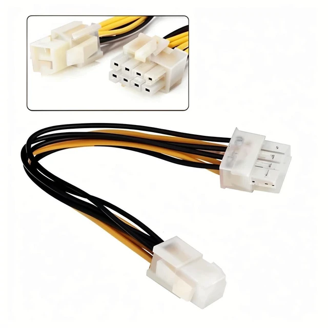 Alt view image 2 of 5 - 4pin to 8pin Power Cord CPU Power Adapter 20cm for Desktop Computer (5Pcs 4pin to 8pin)