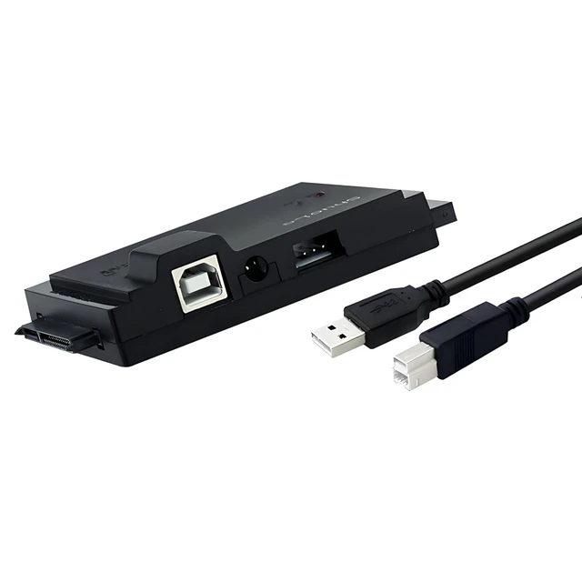 Alt view image 3 of 7 - Shuole USB 2.0 to IDE SATA Adapter Serial IDE Parallel Hard Drive Reader with 12V/2A Adapter for Universal 2.5in 3.5in IDE HDD SSD (Black)