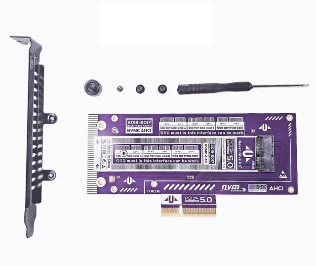Alt view image 2 of 5 - PCIe 5.0 SSD Adapter Card 20Gbps High Speed Converter Compatible with Apple MacBook Air Pro 2013-2017 NVMe NGFF SSD 12+16 Pin to Desktop M Key Expansion (P569)
