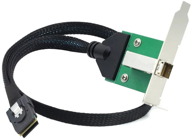 Main image of 12G Mini SAS HD SFF-8644 Female to SFF-8087 Cable, 0.5m/19.6in High-Speed Server Data Transfer Cable Compatible with RAID Controller, Storage Expansion, Workstation