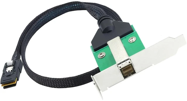 Alt view image 4 of 6 - 12G Mini SAS HD SFF-8644 Female to SFF-8087 Cable, 0.5m/19.6in High-Speed Server Data Transfer Cable Compatible with RAID Controller, Storage Expansion, Workstation