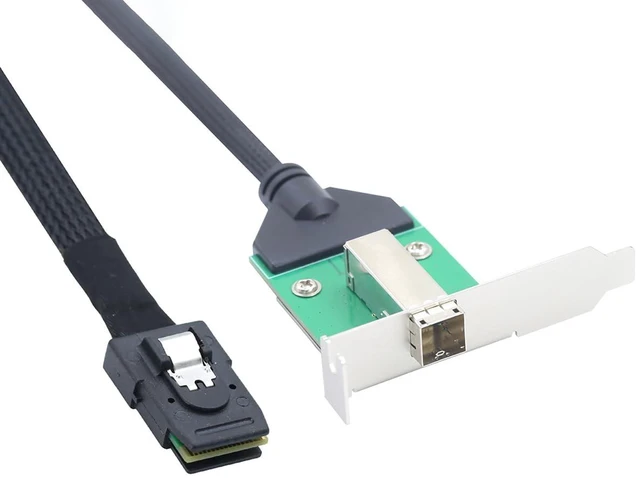 Alt view image 5 of 6 - 12G Mini SAS HD SFF-8644 Female to SFF-8087 Cable, 0.5m/19.6in High-Speed Server Data Transfer Cable Compatible with RAID Controller, Storage Expansion, Workstation
