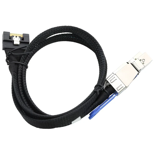 Alt view image 5 of 5 - PCIe Slimline SAS SFF 8654 8i to Dual SAS HD SFF 8644 Server Cable with Full-Cover Anti-Misplug Design 32AWG Data Harness, 10 Ohm Impedance (1M)