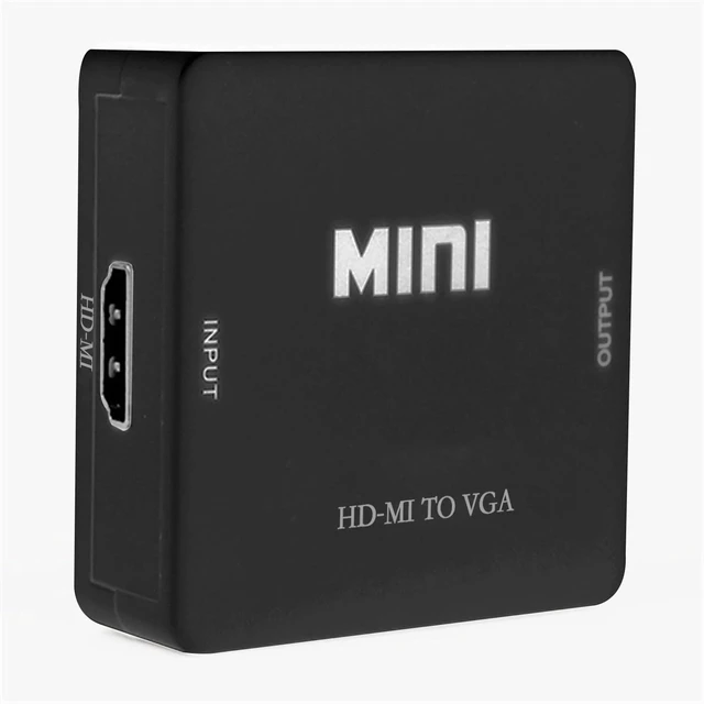 Main image of HDMI-Compatible to VGA/AV Converter 1080P Box 15Pin Female to Male Adapter with Audio Port (HD-MI to VGA Black)