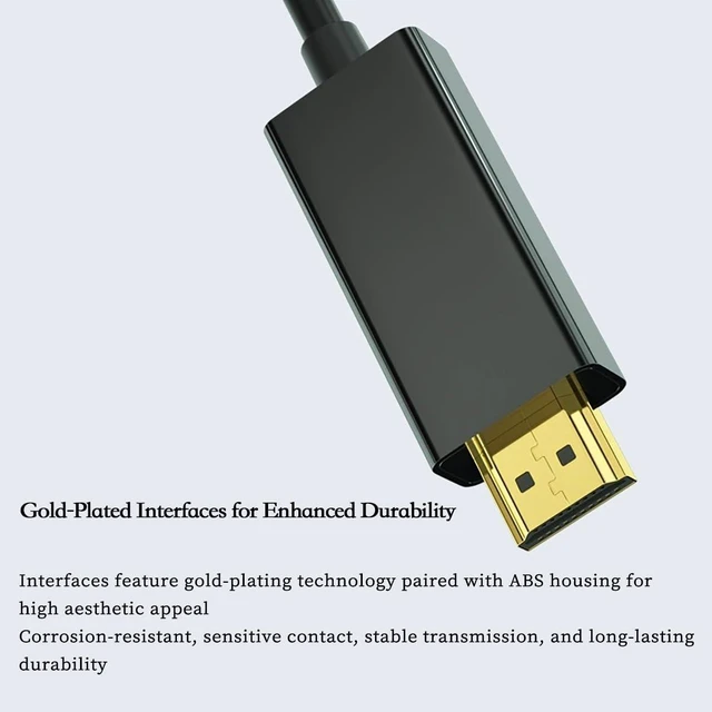 Alt view image 6 of 7 - DP to High Definition Multimedia Interface Cable 4K /1080P High Speed Adapter Cable Gold Plated Connector Compatible with HDMI Monitor TV Projector (1.8m/70.87in, 1080P)