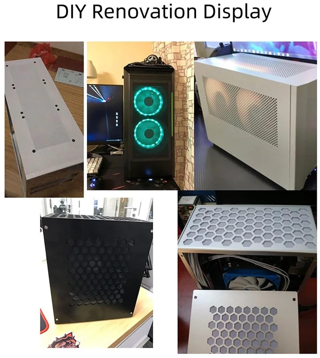 Alt view image 5 of 7 - PVC Magnetic Dust Filter Sheet for PC Case Fan DIY Cut to Size Vent Cover Computer Power Supply Air Intake Mesh (Black, 50×50cm, 3.0mm Holes, 0.45mm Thickness)