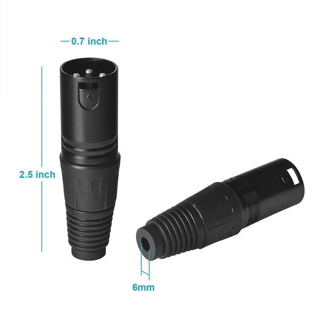 Alt view image 3 of 5 - 10/20pcs 3Pin XLR-Compatible Microphone Connector Snake Adapter Male Female Audio Socket Compatible with DMX XLR Cable (10)