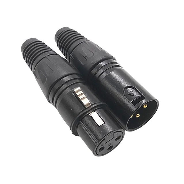Alt view image 4 of 5 - 10/20pcs 3Pin XLR-Compatible Microphone Connector Snake Adapter Male Female Audio Socket Compatible with DMX XLR Cable (10)