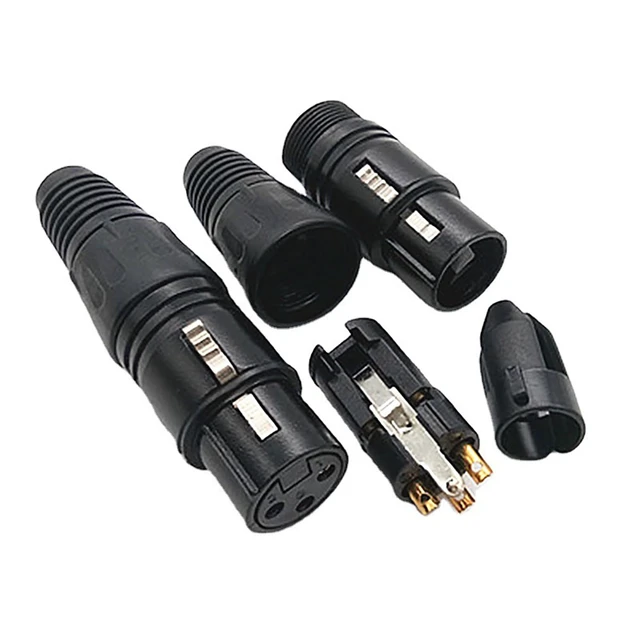 Alt view image 5 of 5 - 10/20pcs 3Pin XLR-Compatible Microphone Connector Snake Adapter Male Female Audio Socket Compatible with DMX XLR Cable (10)