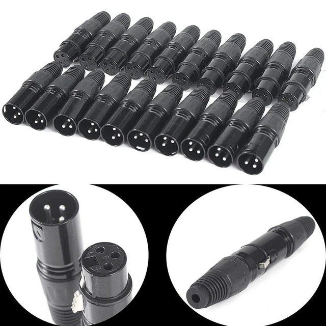 Alt view image 2 of 7 - 10/20pcs 3Pin XLR-Compatible Microphone Connector Snake Adapter Male Female Audio Socket Compatible with DMX XLR Cable (20)