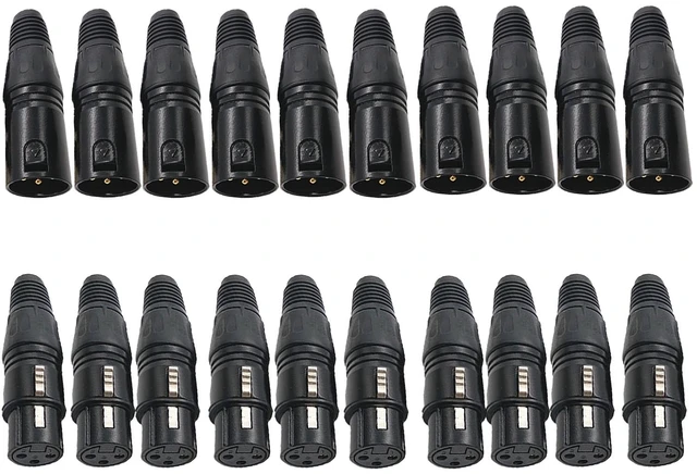 Main image of 10/20pcs 3Pin XLR-Compatible Microphone Connector Snake Adapter Male Female Audio Socket Compatible with DMX XLR Cable (20)