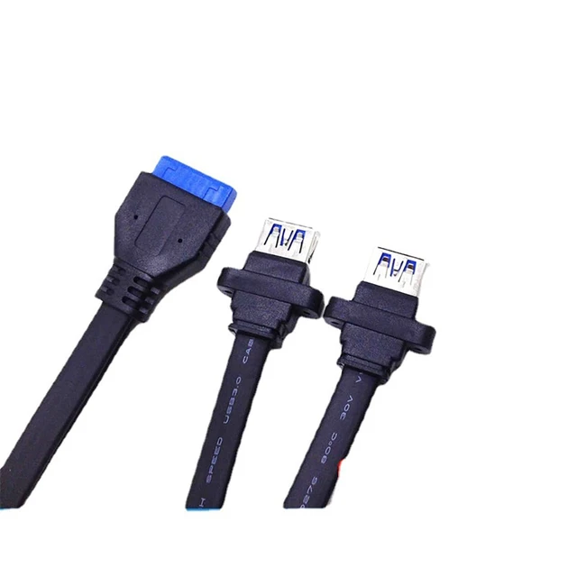 Alt view image 2 of 5 - USB3.0 AF to 20pin Female Data Extension Cable Computer Case Motherboard 19pin Splitter Adapter (Dual USB 3.0 to 20Pin)