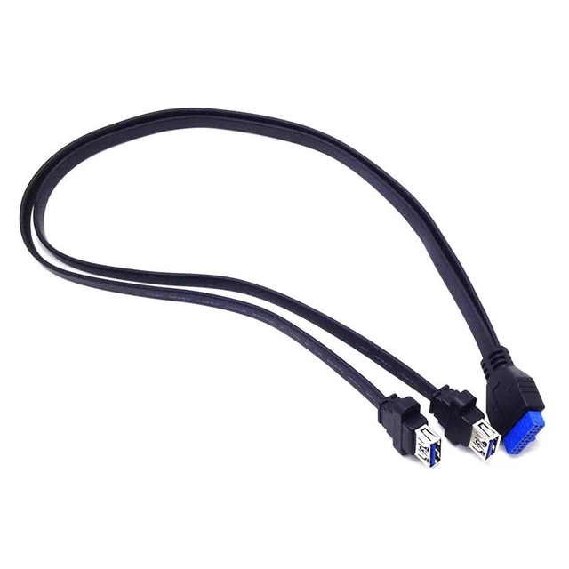 Alt view image 3 of 5 - USB3.0 AF to 20pin Female Data Extension Cable Computer Case Motherboard 19pin Splitter Adapter (Dual USB 3.0 to 20Pin)