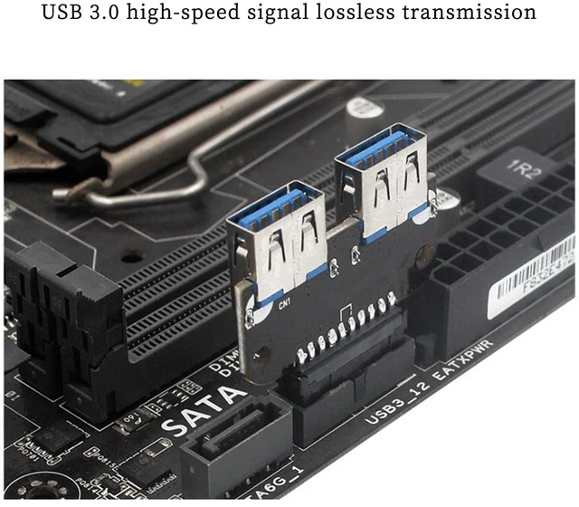 Alt view image 5 of 7 - Motherboard USB 3.0 19/20Pin to 2* USB A Connector Male to Female Adapter Header Support Chassis Front (PH22)
