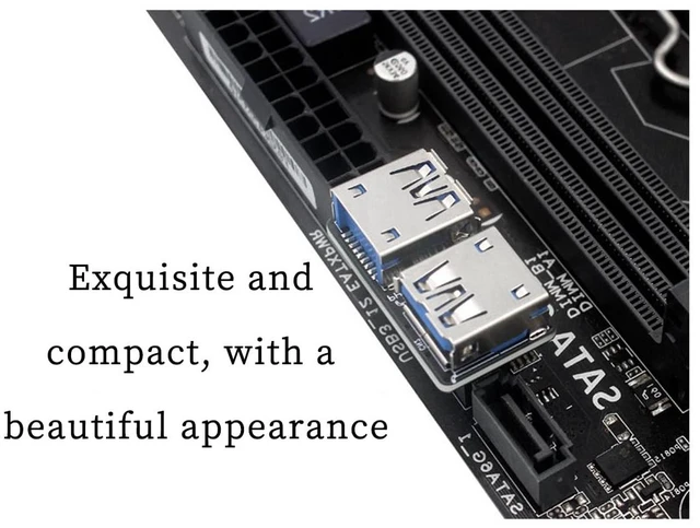 Alt view image 6 of 7 - Motherboard USB 3.0 19/20Pin to 2* USB A Connector Male to Female Adapter Header Support Chassis Front (PH22)