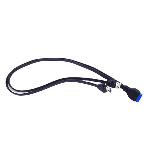 Alt view image 5 of 5 - USB3.0 AF to 20pin Female Data Extension Cable Computer Case Motherboard 19pin Splitter Adapter (Dual USB 3.0 to 20Pin)