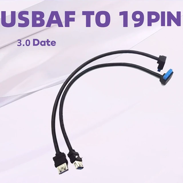Alt view image 2 of 5 - USB3.0 AF to 20pin Female Data Extension Cable Computer Case Motherboard 19pin Splitter Adapter (USB 3.0 to 20Pin)