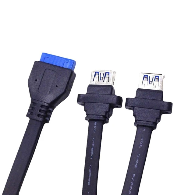 Alt view image 4 of 5 - USB3.0 AF to 20pin Female Data Extension Cable Computer Case Motherboard 19pin Splitter Adapter (Dual USB 3.0 to 20Pin)