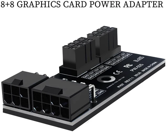 Alt view image 2 of 6 - PH37 GPU Power Adapter Board Dual 8Pin (8+8) to 6+8Pin Power Converter Compatible with N and A Graphics Cards (PH37A)
