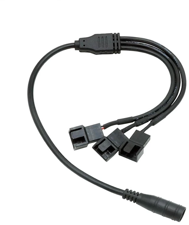 Main image of DC 5.5 * 2.1 Power Adapter to 4 Pin PC Fan Splitter Cable - DC 5V to Computer Case and CPU Fan Converter 37cm/14.57 inch (1 to 3)