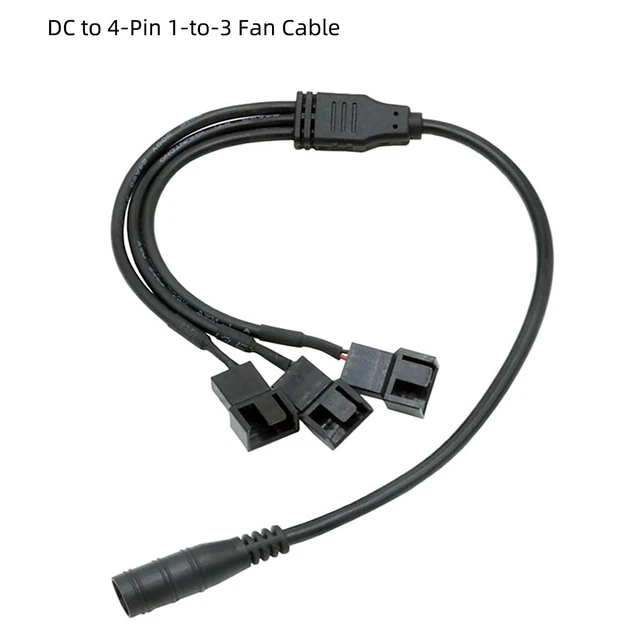 Alt view image 5 of 6 - DC 5.5 * 2.1 Power Adapter to 4 Pin PC Fan Splitter Cable - DC 5V to Computer Case and CPU Fan Converter 37cm/14.57 inch (1 to 3)