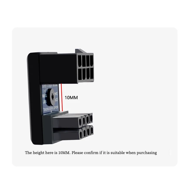 Alt view image 6 of 6 - CPU ATX 8P Power Adapter Male to Female Header 180 Degree Socket Buckle for Desktop Chassis CPU Wiring Beautification (PH310A 1piece)