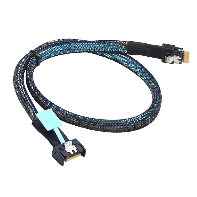 Alt view image 5 of 6 - Gen5 MCIO Slimline SFF-8654 4i to SFF-8654 4i Server Data Cable 24Gbps High Speed Server Interconnect Cable for RAID Controller, HDD, SSD (1m/39.37in)