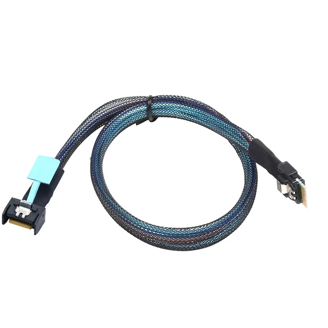 Alt view image 4 of 6 - Gen5 MCIO Slimline SFF-8654 4i to SFF-8654 4i Server Data Cable 24Gbps High Speed Server Interconnect Cable for RAID Controller, HDD, SSD (1m/39.37in)