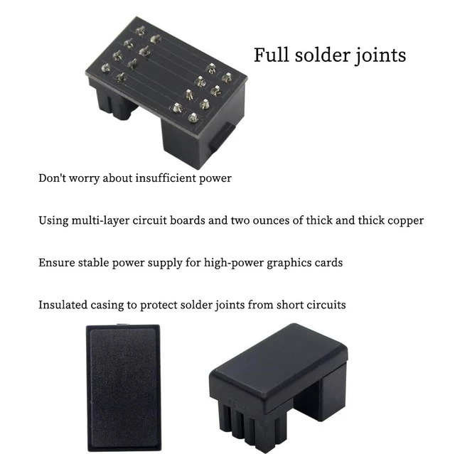 Alt view image 4 of 6 - CPU ATX 8P Power Adapter Male to Female Header 180 Degree Socket Buckle for Desktop Chassis CPU Wiring Beautification (PH310A 1piece)