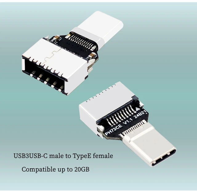 Computer Adapters Usb PH721CE USB 3.2 USB-C Male to Type-E Female Adapter 20Gbps Front Panel ...