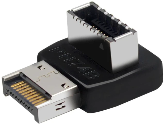 Main image of USB 3.2 Type-E 90 Degree Front Panel Socket, Vertical USB C Header Adapter Converter for Computer Motherboard (PH74B)