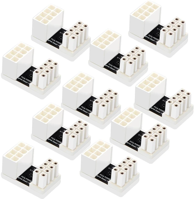 Main image of Graphics Card 180 Degree 8P Power Adapter GPU Female to Male 8 Pin Connector Chassis Wire Organization Adapter for Desktop PC (10Pcs PH38AW+)