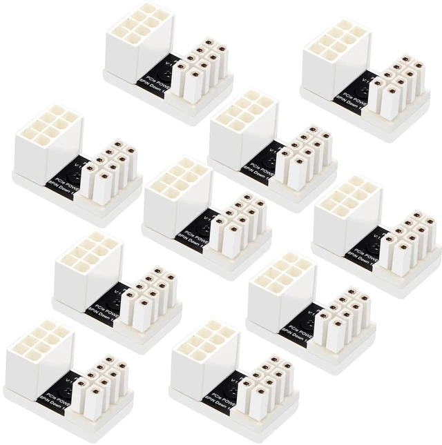 Main image of Graphics Card 180 Degree 8P Power Adapter GPU Female to Male 8 Pin Connector Chassis Wire Organization Adapter for Desktop PC (10Pcs PH38BW+)