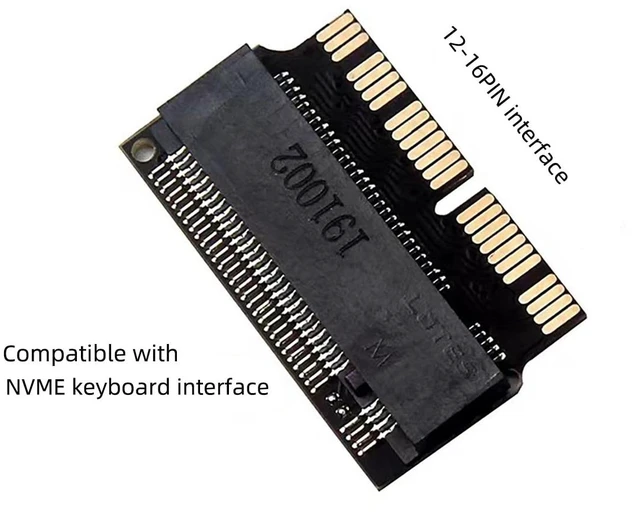 Alt view image 5 of 7 - PCIe M.2 Mkey Adapter Card 12+16 Pin Converter for SSD Upgrade Compatible with MacBook Air Pro iMac 2013 to 2017 NVMe SSD A1398, A1502, A1465, A1466,iMac A1418 (1)