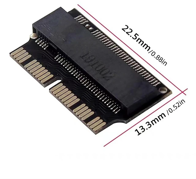 Alt view image 4 of 7 - PCIe M.2 Mkey Adapter Card 12+16 Pin Converter for SSD Upgrade Compatible with MacBook Air Pro iMac 2013 to 2017 NVMe SSD A1398, A1502, A1465, A1466,iMac A1418 (1)