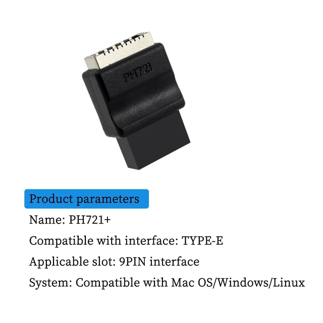 Alt view image 3 of 7 - PH721+ Motherboard USB2.0 9PIN Male to Type-E Female Adapter Chassis USB Socket 9-pin for Desktop PC