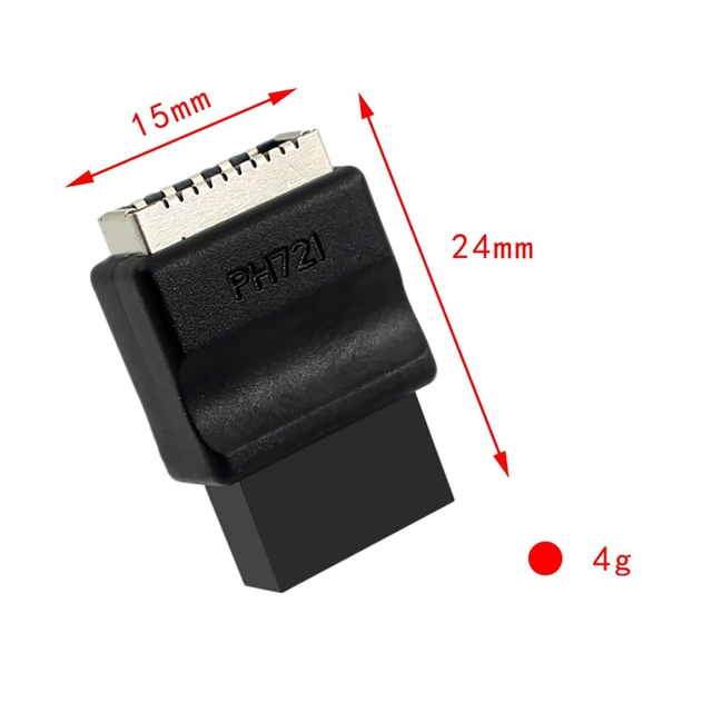 Alt view image 5 of 7 - PH721+ Motherboard USB2.0 9PIN Male to Type-E Female Adapter Chassis USB Socket 9-pin for Desktop PC