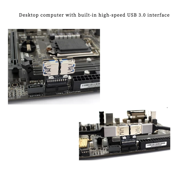 Alt view image 7 of 7 - PH22T 19P/20P to USB-A Connector USB3.0/3.1 Adapter for PC Front Panel