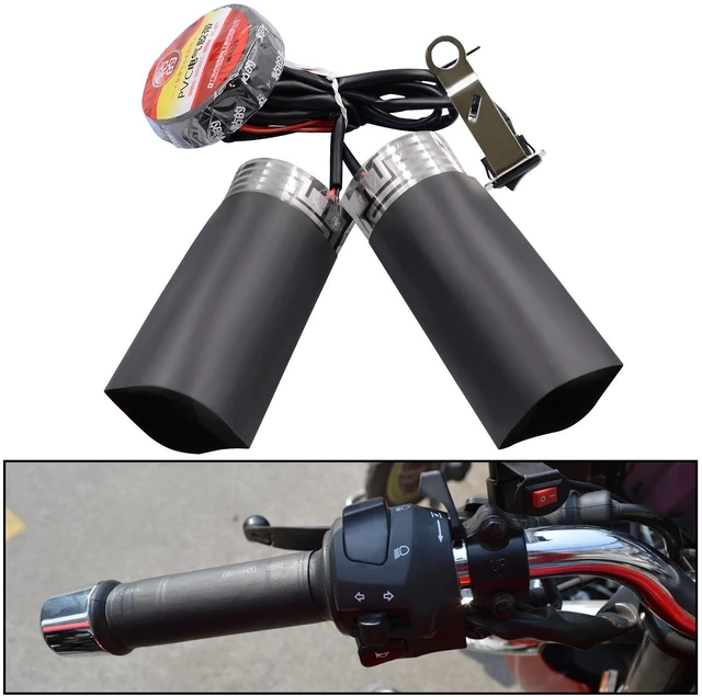 Main image of Heated Motorcycle Handlebar Grips 12V with Waterproof Rocker Switch Fast Heating PET Metal Film Hand Warmers for All 12V Motorbikes, Easy Installation, Dustproof & Weather-Resistant