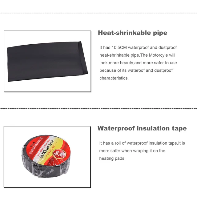 Alt view image 4 of 7 - Heated Motorcycle Handlebar Grips 12V with Waterproof Rocker Switch Fast Heating PET Metal Film Hand Warmers for All 12V Motorbikes, Easy Installation, Dustproof & Weather-Resistant