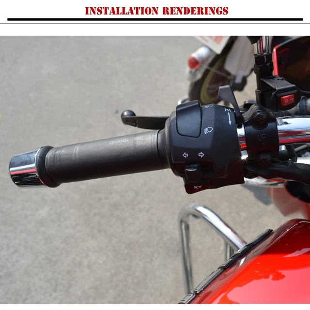 Alt view image 7 of 7 - Heated Motorcycle Handlebar Grips 12V with Waterproof Rocker Switch Fast Heating PET Metal Film Hand Warmers for All 12V Motorbikes, Easy Installation, Dustproof & Weather-Resistant
