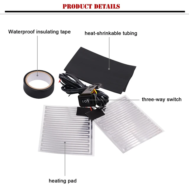 Alt view image 3 of 7 - Heated Motorcycle Handlebar Grips 12V Adjustable Temperature Fast Heating PET Metal Film Hand Warmers for All 12V Motorbikes, Waterproof Switch, Easy Installation